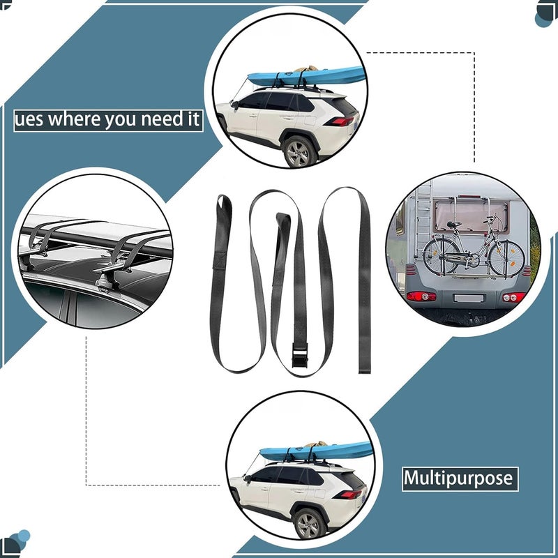 GAITWIN Car Roof Rack Loop Tie Down Straps,Short Cam Buckle Crossbars Straps for Kayak, Surfboard, Paddle Board, Surf Rack. Longboard, Bodyboard, Truck, Dock,Boat, Trailer,ATV, Dirt Bike, Canoe - Image 5